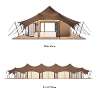 Tente de camping de luxe en toile, quatre saisons, double couche, architecture modulaire, ignifuge, qualité industrielle 1050GSM, pour resort de luxe