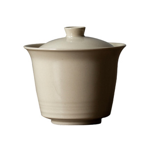 Stoneware Gaiwan Covered Bowl With Lid Straight Sided Ceramic <b>Tea</b> <b>Set</b> For Kung Fu <b>Tea</b> - Product Image 5