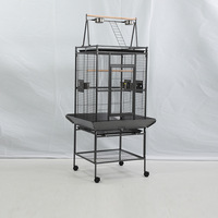 Cage à oiseaux classique de luxe en acier inoxydable avec cadre thermolaqué, plateau en plastique verrouillable, durable pour petits oiseaux, intérieur/extérieur