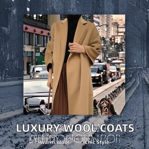 Hot Sale Luxury Woolen Knitted Formal Casual Breathable Warm Spring Long V-neck Patch Pocket <strong>Belt</strong> <strong>Coat</strong> for Women - Product Image 2