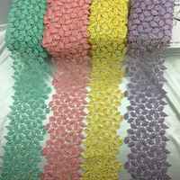 Frange en polyester à paillettes de strass thermocollants, à fibres laiteuses, à pompons, à franges en coton, à franges en polyester, garniture en dentelle, dentelle macramé