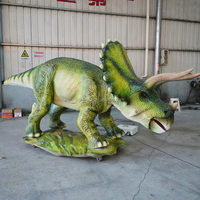 Sculpture grandeur nature de Triceratops Animatronic de contrôle de capteur infrarouge étanche pour le monde de dinosaure