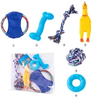 Jouets à mâcher pour chien en tissu TPR tressé, ensemble durable de cordes à nœuds et de balles pour la dentition, pack varié de 3 ou 6 pièces, jouets interactifs pour animaux de compagnie