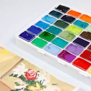 Wholesale Exported 40Color 30-100ML Drawing Set Of Non-Toxic Gouache Art Painting Medium With Canvas