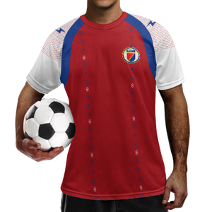 Maillot de football à manches courtes col rond pour homme 2026, équipe nationale d'Haïti, rouge, personnalisé, t-shirt en maille de haute qualité - Product Image 3