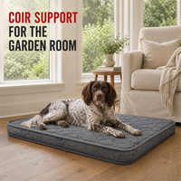 Matelas orthopédique pour chien Garden Room avec noyau naturel et surface matelassée grise douce