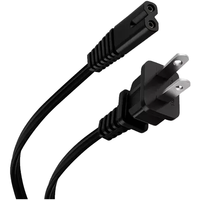 Stromkabel mit zwei flachen Leitern und Acht-förmigem Stecker, Adapterkabel aus reinem Kupfer, UL-konform, weißer Acht-förmiger Stecker