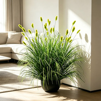 Herbe artificielle en plastique, modèles courbés et droits, type 'Onion Grass', 'Dog Tail Grass', 'Caterpillar Heads', 3 pieds, écologique, pour décoration de jardin, maison et fêtes