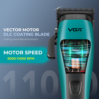 Tondeuse à cheveux professionnelle VGR V-035C DLC Blade Vector Motor 11000RPM sans fil pour stylistes et barbiers