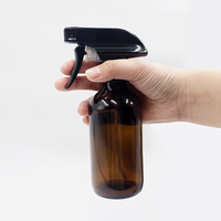 Bouteille Boston transparente de 2/4 oz, 8 oz, 500 ml avec bouchon métallique, diffuseur, 60 flacons en verre ambré de 16 oz, 250 ml, 4 oz, 500 ml avec pulvérisateur