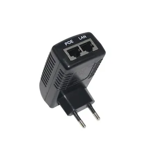 האיחוד האירופי קיר תקע PoE מזרק 48V 0.5A 24W Power Over Ethernet מתאם 802.3af עבור אבטחת IP מצלמה