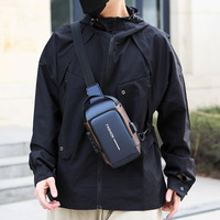 Sac de poitrine imperméable et durable pour homme - Sac bandoulière urbain simple pour les sports de plein air et les voyages