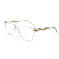 HG8518 Monture unisexe en verre acétate carré bleu bloquant la lumière charnière à ressort jeunesse motif animal montures de lunettes homme femme
