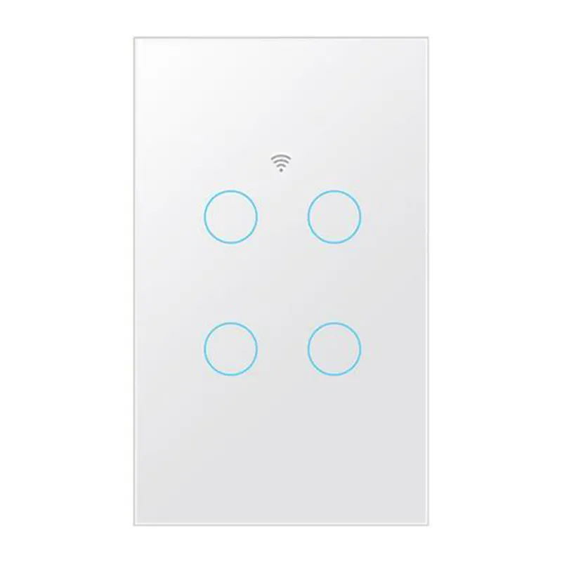 TUYA WiFi Smart Touch Switch Home Light Wall Button 4gang wall switch us standard