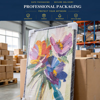 Peinture à l'huile florale peinte à la main, toile murale florale, taille personnalisée, abstrait, moderne, coloré, contemporain, pour la maison, directement de l'usine