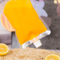 Pochette transparente écologique pour boissons, bec verseur en plastique pour jus liquide, emballage de boissons, sac de flacons avec bec d'entonnoir