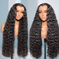Parrucca riccia 13x6 Water Wave in capelli umani Remy indiani, senza colla, con frontale in pizzo HD, ricci burmesi, ricci profondi sciolti vietnamiti, parrucca full lace