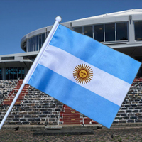 Drapeau de l'Argentine Coupe du Monde 2026 - 30x45cm, résistant aux plis, en polyester, à manivelle, imperméable