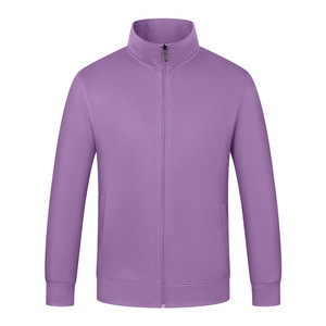 Huamian Enterprise Solid Color Stand Collar Zipper Sweatshirt Thickened Cotton Work Uniform Custom Logo Printing Jacket - Product Image 3