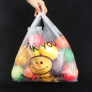 Sac de courses promotionnel en plastique recyclé avec poignée, personnalisable avec logo, pour t-shirts, aliments, supermarchés et épiceries - Product Image 6