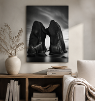 Impression sur toile personnalisée de paysage, art mural résistant à la décoloration, décoration photographique noir et blanc pour galerie