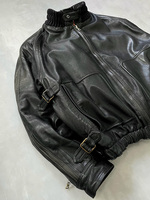 Veste en cuir pour homme de haute qualité personnalisée, style streetwear vintage, avec doublure en polaire, col montant, veste de moto, veste d'extérieur