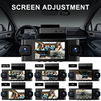 Caméra embarquée Podofo 3 pouces 2K, DVR de voiture 4 objectifs avec G-Sensor/GPS/WiFi/Moniteur de stationnement/Protection 360°, caméra frontale 2K + 3 caméras 1080P
