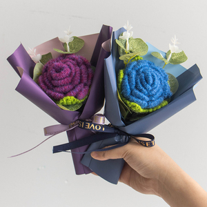 <span class=keywords><strong>2025</strong></span> mới làm bằng tay hoa nhân tạo Bó hoa hồng dệt kim Crochet hoa thiệp chúc mừng bó hoa Ngày Valentine ngày của mẹ - Product Image 6