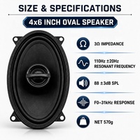 Haut-parleur coaxial professionnel 4x6 pouces 2 voies pour voiture, cône en PP, bord en caoutchouc, haut-parleur de porte de voiture coaxial OEM ODM