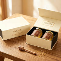 Boîte d'emballage rigide de Noël en carton avec fermeture magnétique de luxe, finition mate et vernis UV sélectif pour 2 pots – Coffret cadeau d'affaires