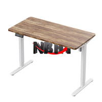 Bureau assis-debout électrique moderne et portable en acier inoxydable, réglable en hauteur de 28 à 48 pouces, avec plateau 24x48 pouces et commande de déplacement facile
