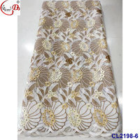 KC120 2024 Nouveauté Tissu Dentelle Voile Broderie Nigériane Lafaya 100 % Coton Style Dubaï Matériau de Vêtement de Fête Mariage Garçons Filles