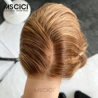 Perruque en cheveux humains vierges chinois en gros, longue et droite, brun clair, perruque frontale transparente 13x4, sans colle