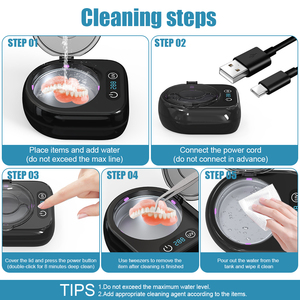 Dispositivo Dental 3 en 1 Personalizado <span class=keywords><strong>con</strong></span> Luz UV para Eliminar Manchas, Limpiar Dentaduras Postizas y Alineadores, <span class=keywords><strong>Limpiador</strong></span> Dental Ultrasónico <span class=keywords><strong>con</strong></span> Irrigador Bucal - Product Image 5