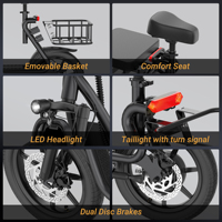 Scooter Eléctrico de 500W con Asiento, Neumático Inflable de 14 Pulgadas, 48V 10.4Ah, Plegable, para Adultos, con Cesta, Disponible en Almacenes de la UE, Alemania, Reino Unido y EE. UU.