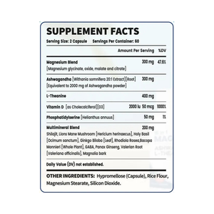 Usine GMP OEM Marque Privée 15 en 1 Capsules de Magnésium Complément Naturel de Glycinate de Magnésium pour le Sommeil et la Santé Musculaire des Adultes - Product Image 2