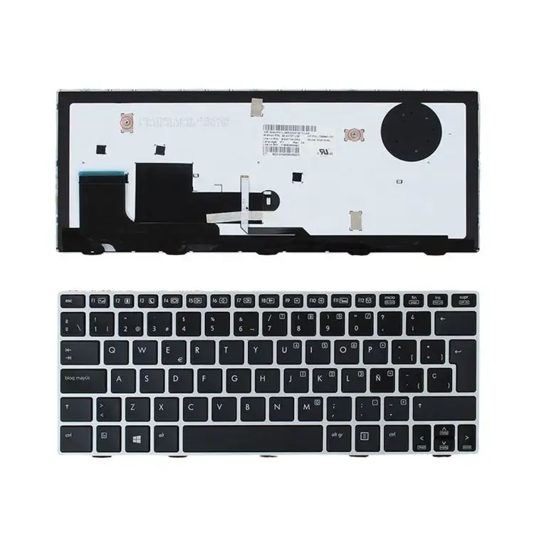 العلامة التجارية لوحة المفاتيح الجديدة فقط ل إتش بي Elitebook تدور 810 G1 G2 G3 لوحة مفاتيح بإطار فضي الإسبانية