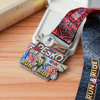 Médailles sportives personnalisées en émail souple 3D imprimées UV, plaquées or, médailles de course virtuelles, médailles de marathon, médailles de trail running, trophées en métal et acrylique