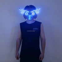 Masque LED Hibou Maléfique Lumineux RICHSHINING en Gros, Masque d'Halloween Effrayant pour Déguisement et Fête Cosplay