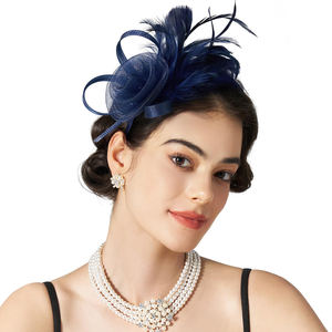 قبعات فاتن للنساء شاي من Kentucky Derby للزفاف بنسيج شبكي من الزهور - Product Image 6