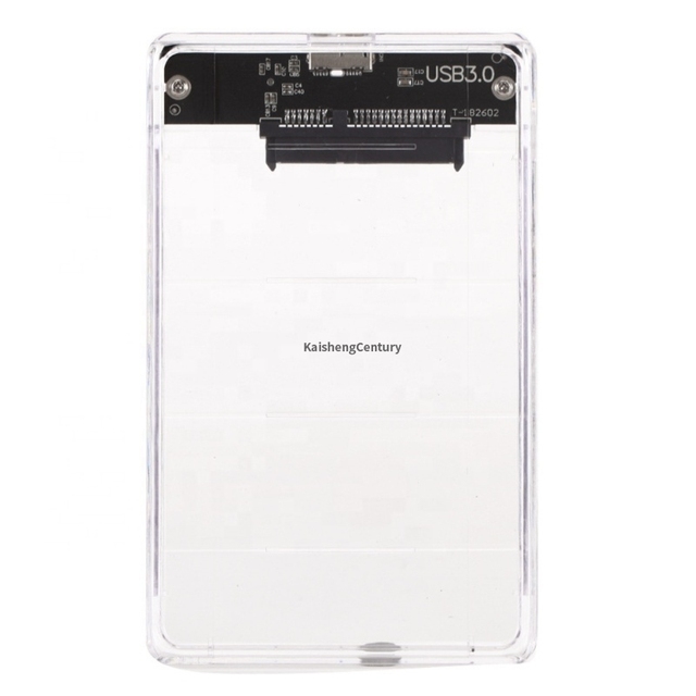 Hot Sale 10TB External SATA SSD HDD Enclosure USB 3.0 5Gbps Transparent Plastic Portable Mobile Storage Box External Hard