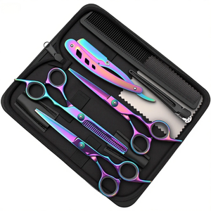 Profession elle Friseurs chere Set 6 Zoll Edelstahl Haars ch neiden Ausdünnung sset mit Koffer Kamm Salon Home Stylist <span class=keywords><strong>Tools</strong></span> 1001 - Product Image 3