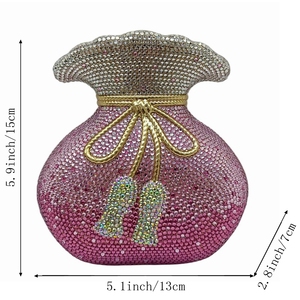 Bolso de Noche Elegante para Mujer con Bolsillo para Dinero, Pedrería y Cristales Florales, Cartera de Mano Deslumbrante para Cócteles y Festivales - Product Image 2