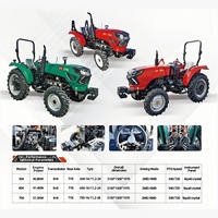 Mini tracteur chinois à roues 4x4 de 40 CV à haute efficacité avec boîte de vitesses pour l'agriculture et l'utilisation en jardinage