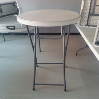 Table pliante en plastique pour mariage, 6 pieds (72 pouces), 5 pieds (60 pouces), mobilier d'extérieur, table ronde pliable en plastique, événements, fêtes, décoration de mariage