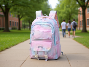 Zaino in poliestere per studenti da 15 pollici con tasche multiple per uso scolastico unisex - Product Image 2