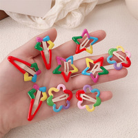 Couleurs douces étoile fleur forme BB Clips mignon couleur bonbon métal pinces à cheveux pince à cheveux pour enfants filles accessoires de cheveux