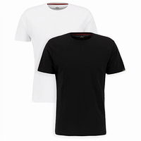Alpha Industries Alpha Label T-shirt à manches courtes col rond 100% coton coupe classique lot de 2 pour homme noir/blanc