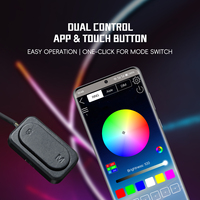 Éclairage d'ambiance LED pour l'intérieur de la voiture, symphonie de lumières RGB en acrylique, contrôle par application, 10 en 1, éclairage d'ambiance multicolore pour voiture