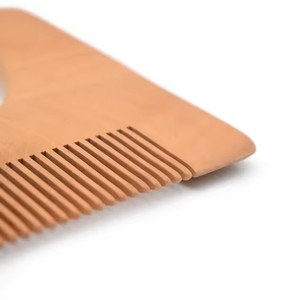 Peigne à cheveux en bois naturel pour hommes, marque privée, usage domestique, pour le modelage de la moustache - Product Image 5